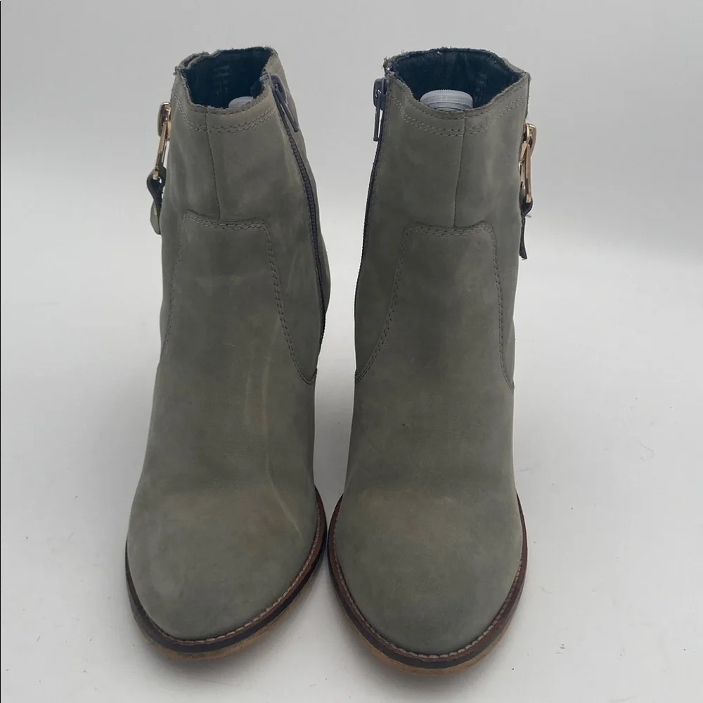 Aldo Gray Ankle Boots with Wooden Heel women 9 leather suede casual festival Y2K